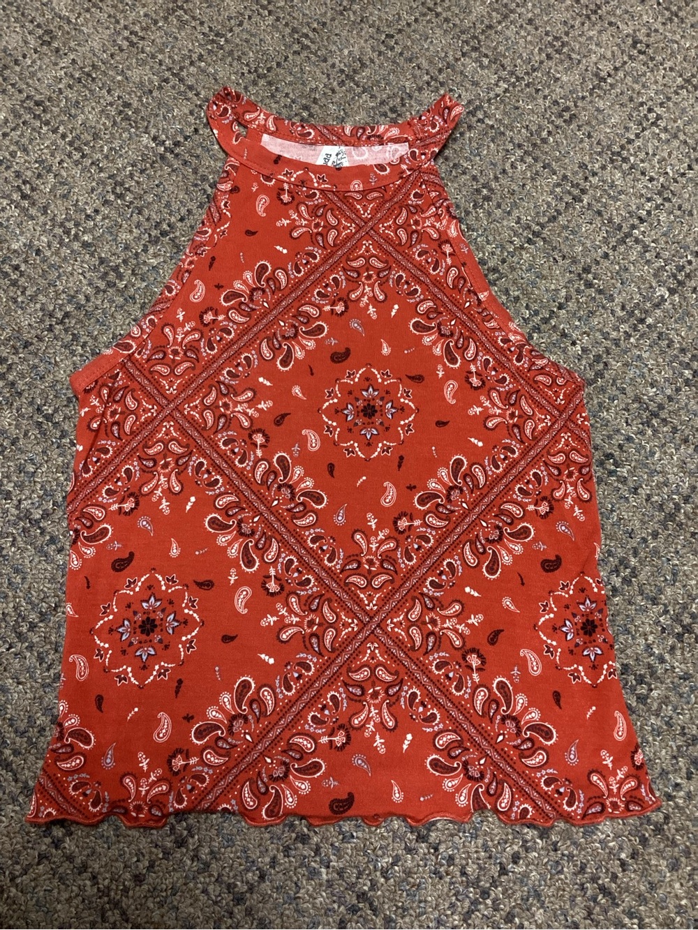 Mudd Red White Paisley High Neckline Tank Top * Size S